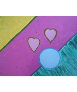 Original Heart Painting Signed Art Valentine&#39;s  Day Pink Hearts By Carla... - £30.68 GBP