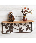 Western Rustic Forest Woodlands Pinecones Metal Cutout Wall Hanging Wood... - $61.53 CAD