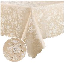 Floral Heavy Duty Vinyl Tablecloth, Rectangular 84"x60" - Perfect for Di... - $30.64