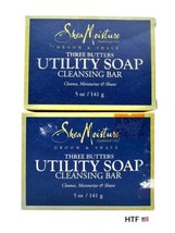 Shea Moisture Men Three Butters Utility Soap Cleansing Bar 5 oz Each - LOT OF 2 - £47.33 GBP