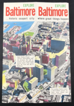 VTG 1960s Explore Baltimore... Historic Seaport City MD Maryland Brochure Travel - £10.95 GBP