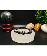 Aquarius Gemstone Bracelet: Lapis Lazuli, Sodalite, Black Zodiac Charm - $30.31
