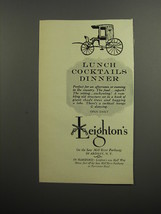 1952 Leighton&#39;s Restaurant Ad - Lunch cocktails dinner - $18.49