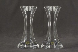 Modern LENOX Crystal PRIDE Ovation Candle Holders 6&quot; Tall Set Bohemia Czech - £19.40 GBP