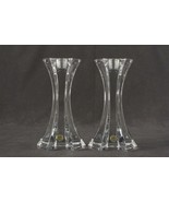Modern LENOX Crystal PRIDE Ovation Candle Holders 6&quot; Tall Set Bohemia Czech - £19.41 GBP