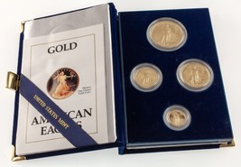 1990 1.85 Oz. Gold American Eagle Proof Set Philadelphia West Point OGP - £4,282.22 GBP