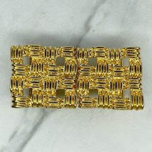 Vintage Gold Tone Square 2 Piece Interlocking Cinch Belt Buckle - £15.81 GBP