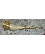 Lovely Drinking Horn, 8.5” Long, Wall Hanging, Gold-toned metal edges - $29.99