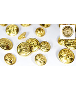 Set of Die Cast Metal Blazer Buttons A923M Gold Colour Set 3L/7S ø20mm, ... - £14.11 GBP