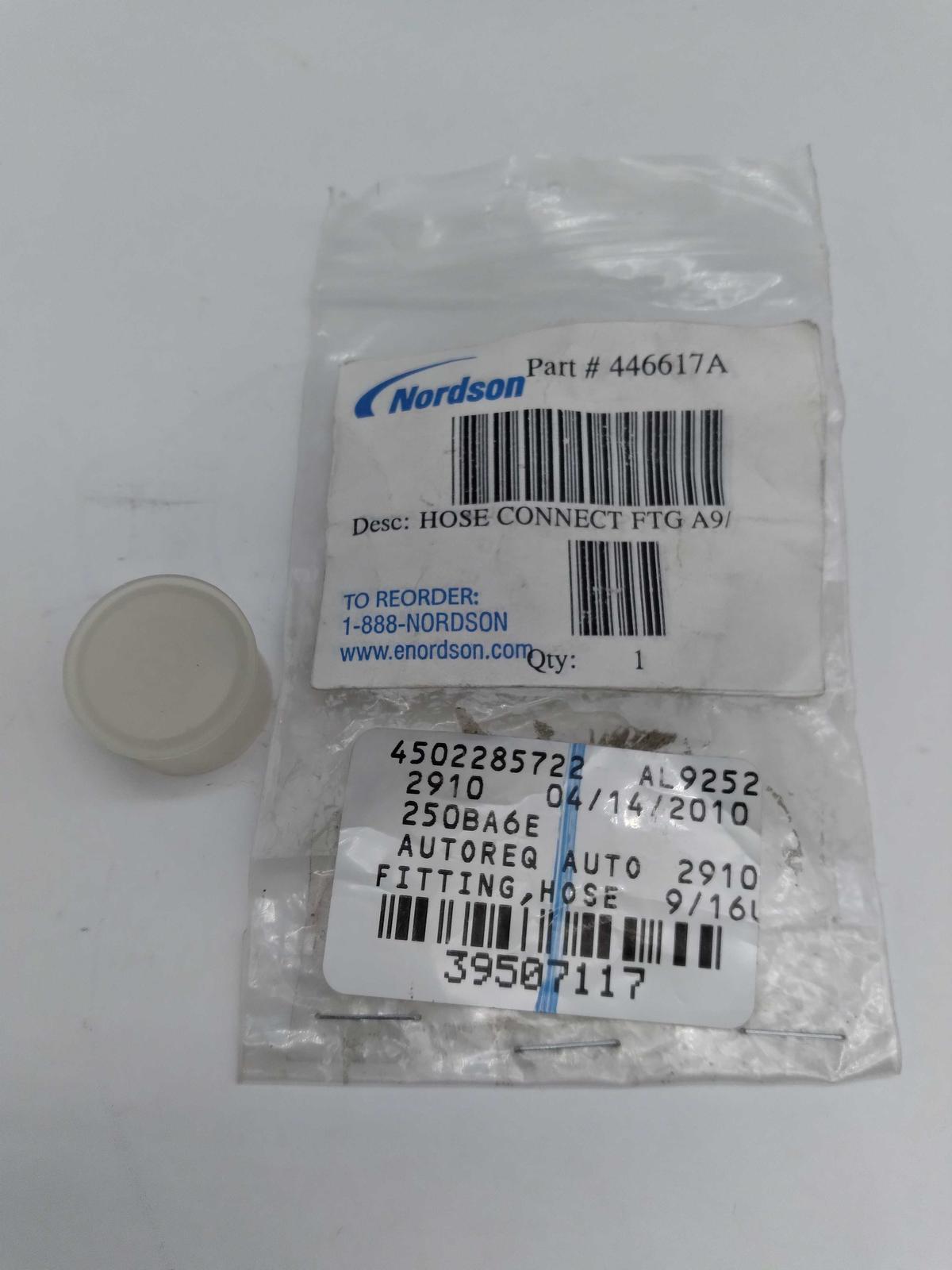 NEW NORDSON 446617A GLUE HOSE CONNECT FITTING A9/  - $5.50