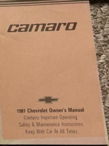 1981 GM Chevy Chevrolet CAMARO Owner Operator Owners Operators Manual NEW - £35.17 GBP