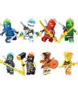 8Pcs Ninjago Kai Lloyd Cole Minifigures Gold Pyro Snake Nya Jay Zane Min... - $19.39