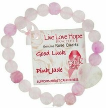 Zorbitz Inc. Pink United Rose Quartz Bracelet-Good Luck/Pink Jade Lotus ... - $10.92