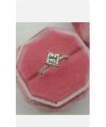 2Ct Princess Moissanite Solitaire Engagement Ring 14K White Gold Plated - $2,731.16 MXN