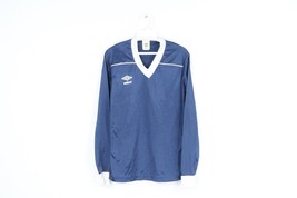 NOS Vtg 80s Umbro Mens Small Spell Out Long Sleeve Soccer Jersey Navy Blue USA - £34.77 GBP
