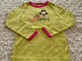 Carters Girls Lime Green Pink Little Miss Nature Squirrel Long Sleeve Sh... - $5.39