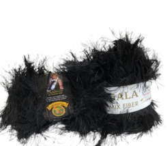 2 Eyelash Yarn Color Black 1 Lion Brand Fun Fur 153 1 Gala Fiber Black - £14.72 GBP