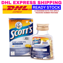 2 X Scott&#39;s Pure Cod Liver Oil Vitamin A &amp; D, Calcium and Phosphorus 100&#39;s HALAL - £29.50 GBP