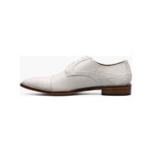 Stacy Adams Tedesco Cap Toe Oxford Lizard Leather Dress Shoes White 25630-100 image 6