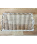 Vtg Hemp Cigarette Rolling &amp; Ashtray, Clear Pressed Glass, 11&quot; x 6&quot; Divi... - $11.76