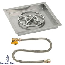 American Fireglass SS-SQPMKIT-N-18 18 in. Square Stainless Steel Drop-In... - $380.72
