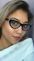 New Mikli by Mikli Women&#39;s Eyeglasses Frame Retro Black White 51mm Cat Eye  - £47.44 GBP