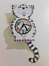 Cat Wall Clock with tail pendulum Boutique Chic Decorated Simply Purrect! - £98.00 GBP