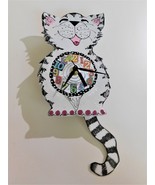 Cat Wall Clock with tail pendulum Boutique Chic Decorated Simply Purrect! - £74.78 GBP