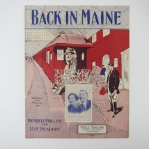 Sheet Music Back in Maine Wiesser &amp; Reeser Cover Tell Taylor Antique 1913 RARE - £39.49 GBP
