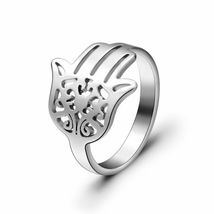Women Jewellery Leaf Finger Ring  Size 5 - Hamsa - £5.47 GBP