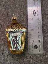 Columbia Glass Gold Silver Blown Glass Lantern Christmas Ornament - £5.25 GBP