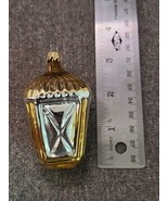 Columbia Glass Gold Silver Blown Glass Lantern Christmas Ornament - £5.19 GBP