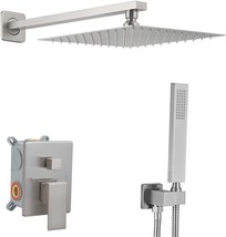 Heable Brushed Nickel Shower System 10 Inches Bathroom Luxury Rain Shower Head - £145.47 GBP