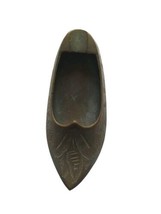 Antique Goel Ashtray India Solid Brass Handcrafted Inlay Engraved Shoe Shape - $8.99