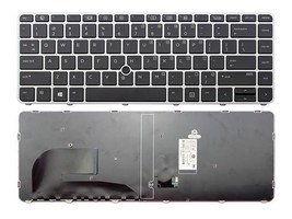 US Black Backlit Laptop Keyboard (Silver Frame) For HP EliteBook 850 G3 ZBook 15 - £54.78 GBP