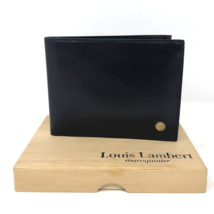 Louis Lambert Maroquinier Vegan Leather Wallet The Thomas Black Bifold N... - $24.99