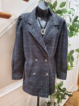 Vintage New York Girl Black Long Sleeve Double Breasted Casual Pea Coat Size 8 - £42.36 GBP