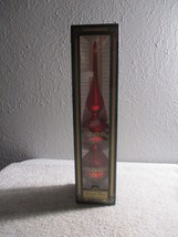 Vintage Christmas Tree Glass Red Topper Triple ball Kurt Adler 11&#39;&#39; nice - £19.43 GBP