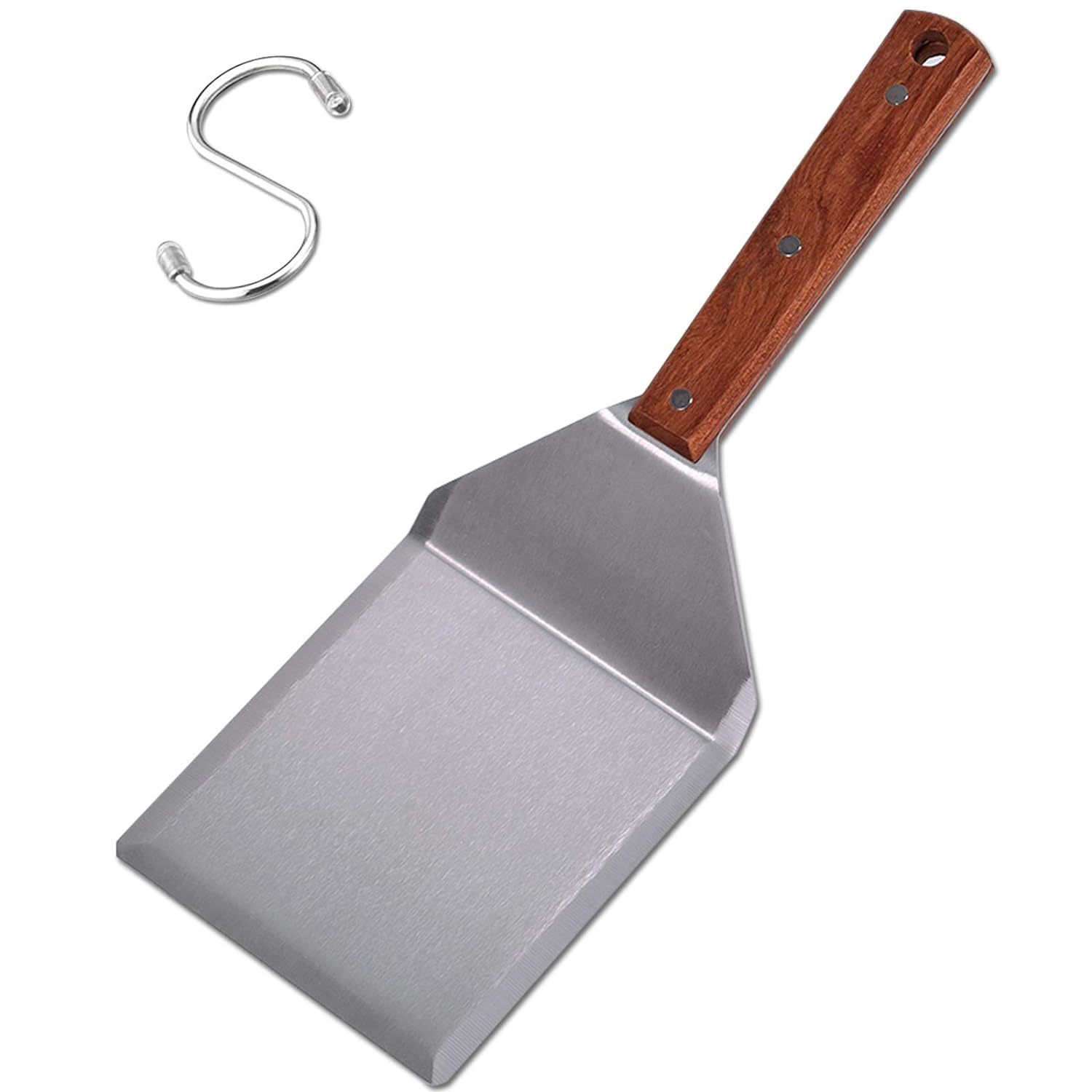 Primary image for Stainless Steel Griddle Hamburger Spatula With Strong Wooden Handle, 13.5 X 5 In