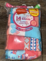 Hanes ~ Girls Bikinis Tagless 14-Pair Underwear No Ride Up Multi-Color ~ Size 12 - £12.46 GBP