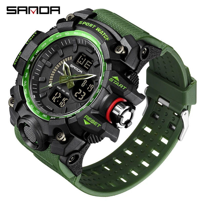 SANDA G style  Men Watch 50M Waterproof   Watch For Male Electron Digital Wristw - £52.99 GBP