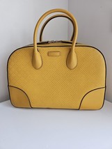 Gucci Yellow Leather Tote Bag GG Logo Guccisima Large Dome Used Authentic - £445.64 GBP