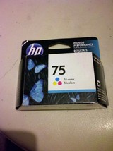 GENUINE HP 75 Tri-Color Ink Cartridge--New &amp; Sealed (Warr. Exp. Dec. 2015) - £11.96 GBP