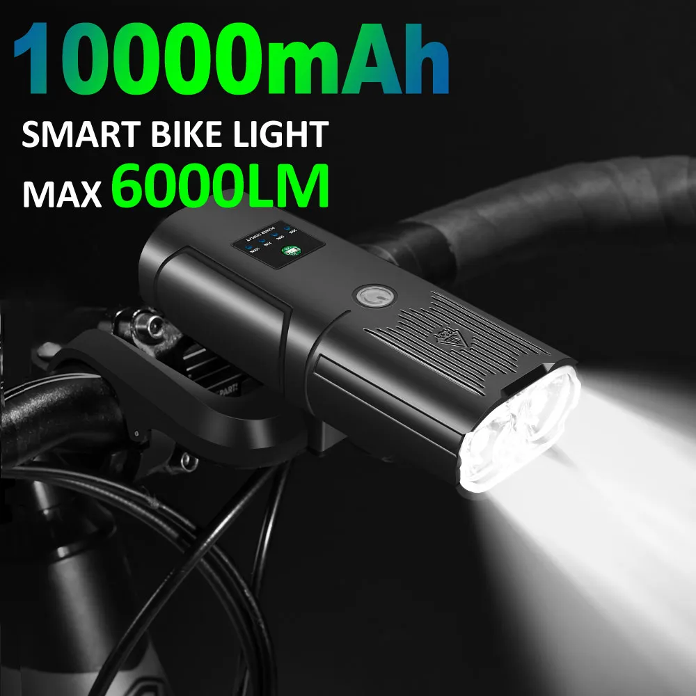 NEWBOLER Smart Bicycle Light Front 10000mAh Bike Light 6000Lumen Waterproof  USB - £15.08 GBP+