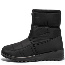 Waterproof Snow Boots for Women Winter Warm Plush Ankle Booties Front Zipper Non - £29.51 GBP