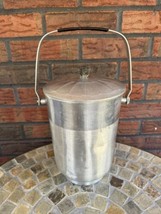 Vintage Aluminum Ice Bucket B-711 Mid Century  11&quot; Tall 6&quot; Diameter Round Italy - $26.60