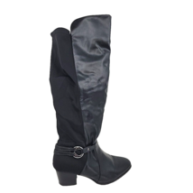 Avenue Womens Knee High Boots Size 9.5W Dover Black Heels Zipper Closure Stretch - £22.06 GBP