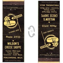 Vintage Matchbook Cover Wilsons Cheese Shoppe Pinconning Michigan 1940s deli - £6.24 GBP