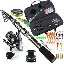 Sougayilang Fishing Rod and Reel Combo Telescopic Fishing Rod Spinning Reel with - £132.84 GBP