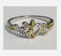 Gold And Silver Tinkerbell Ring Size 6 7 8 9 - £27.86 GBP